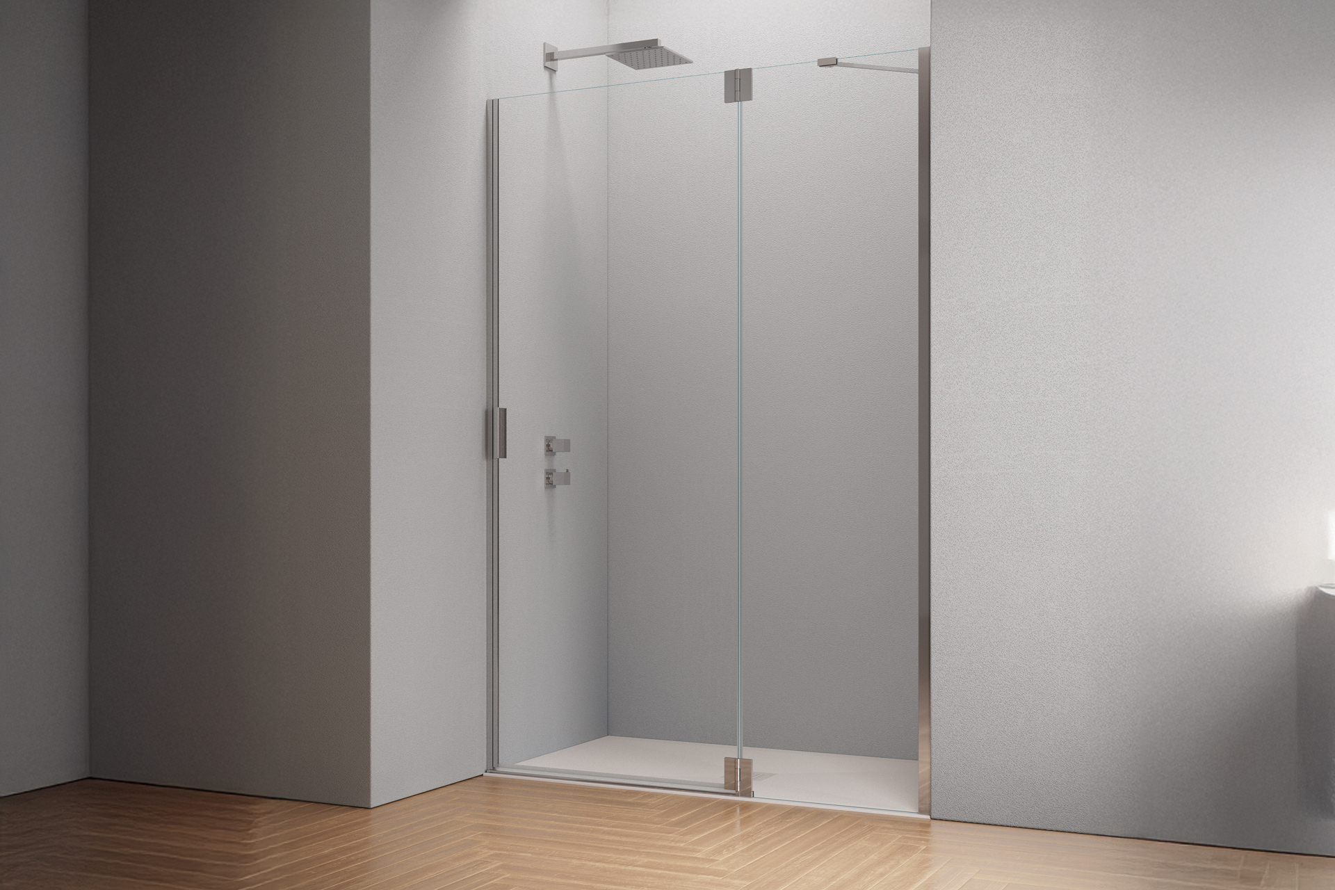 Porta battente con fisso in linea