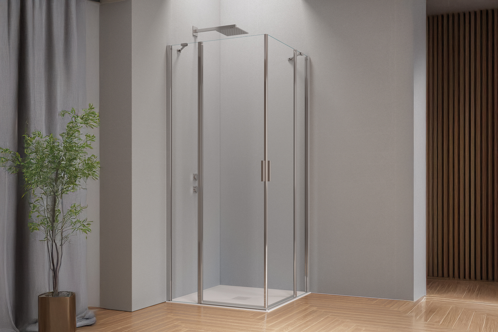 Porta battente con fisso in linea + Porta battente con fisso in linea