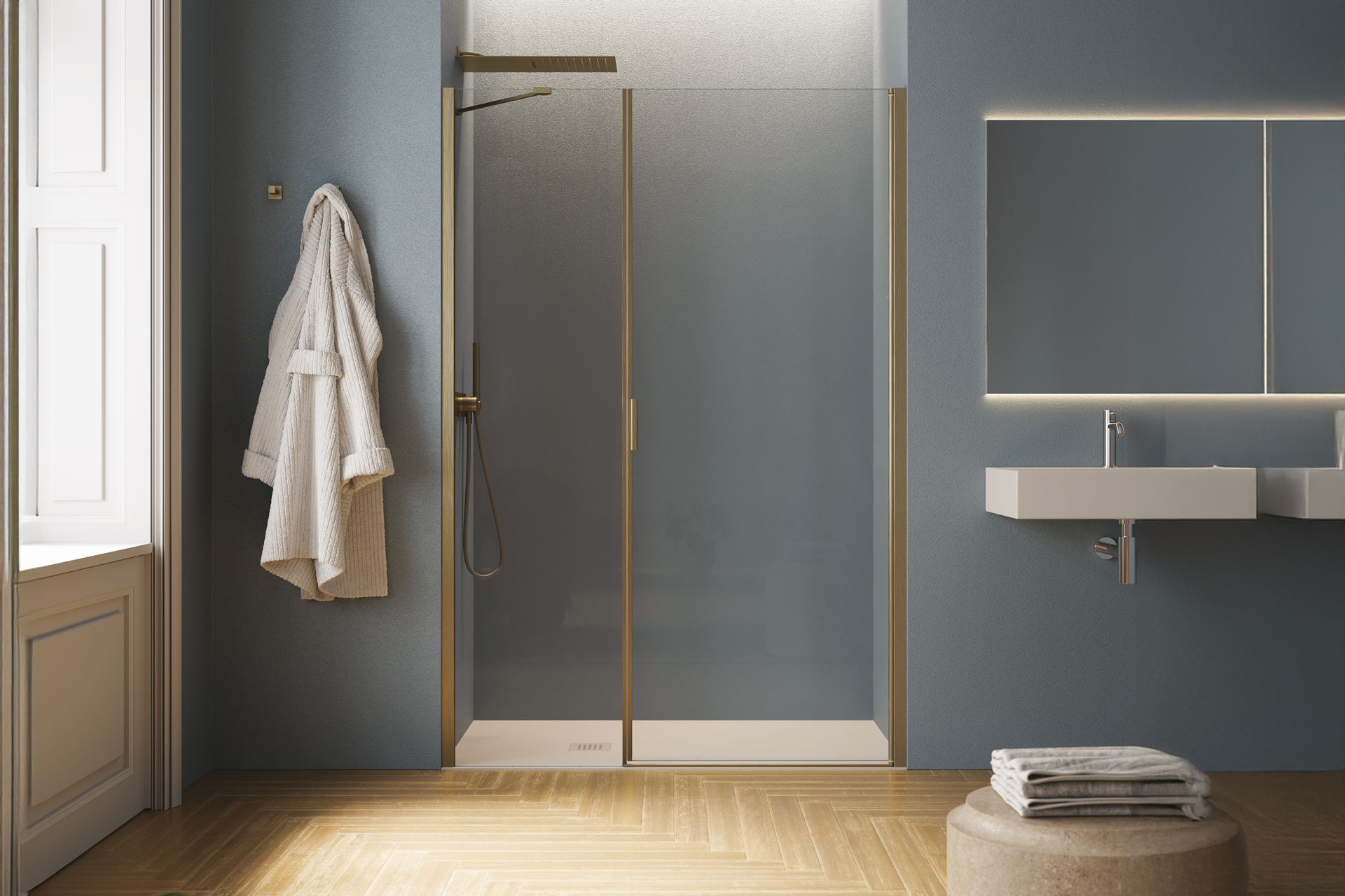 Porta battente su fisso in linea