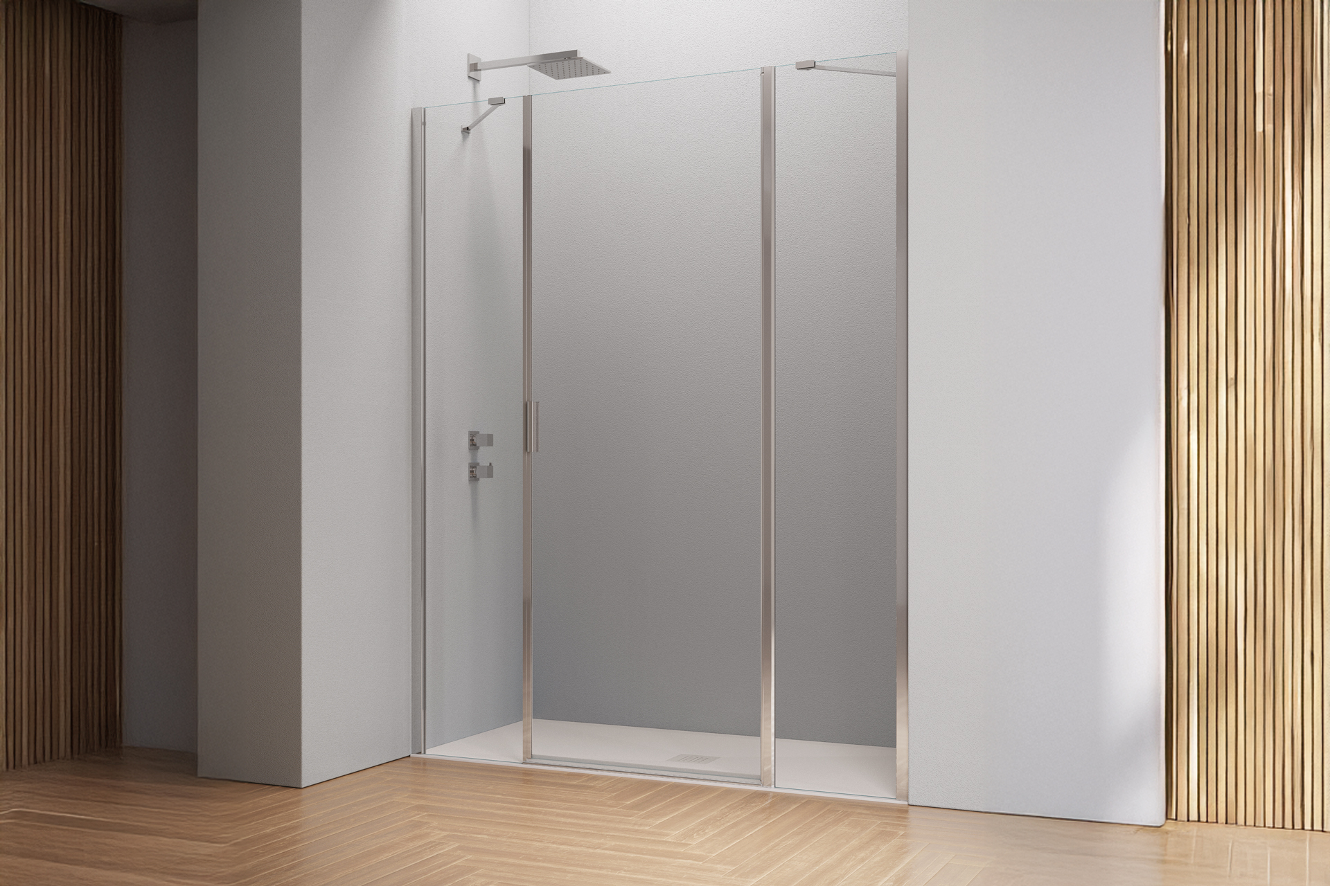 Porta battente con due fissi in linea