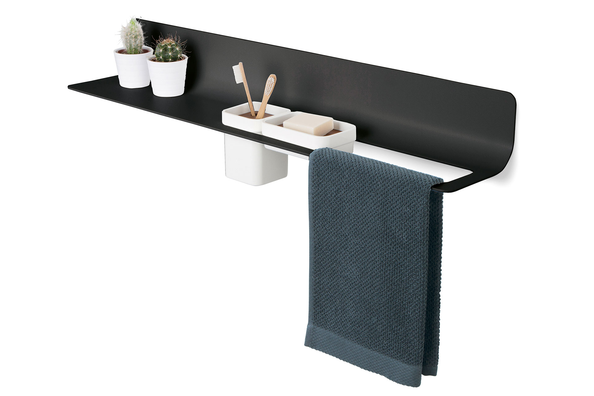 Towel holder and accessories bar 800 mm, right hole