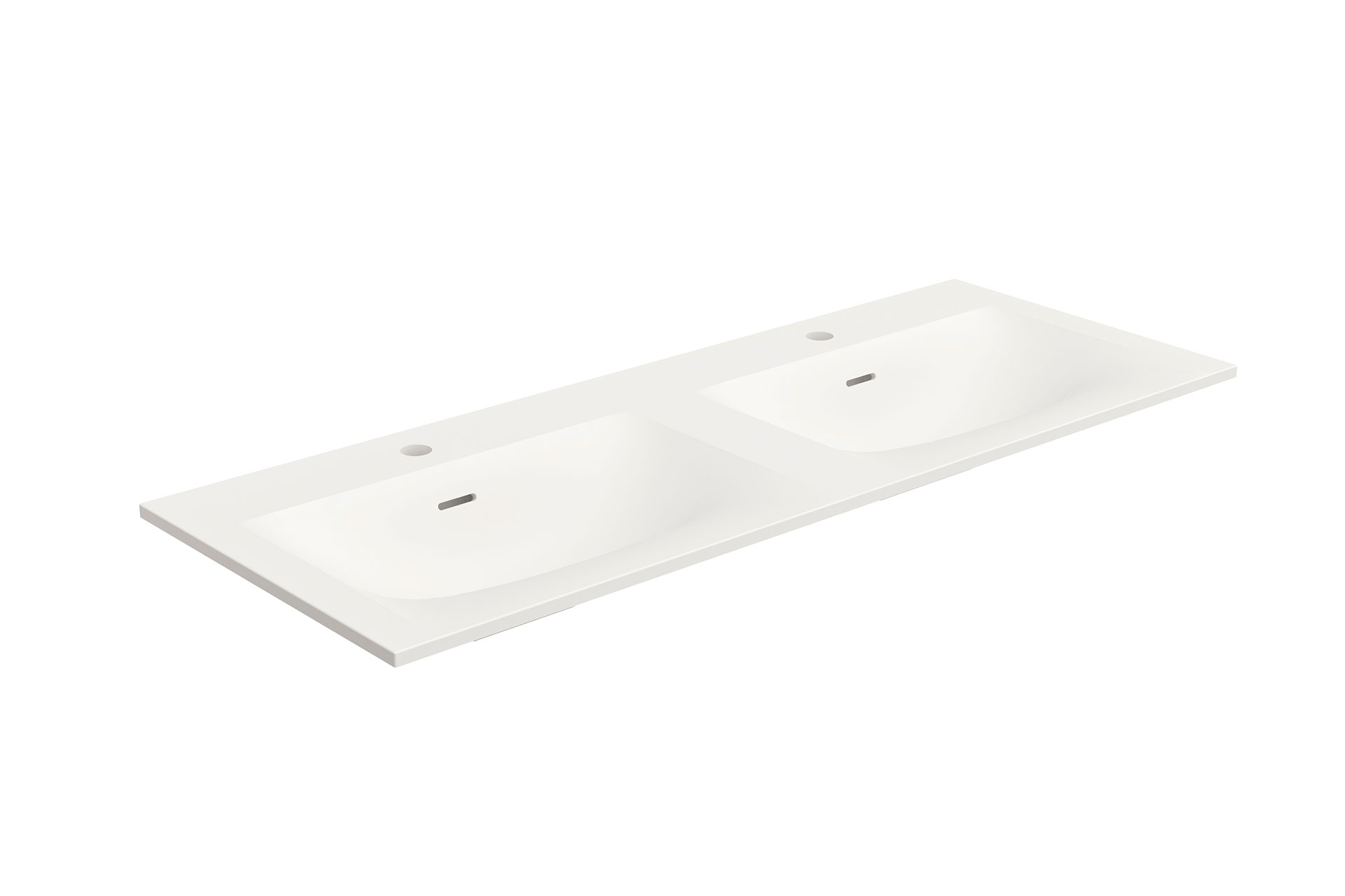 Lavabo a due vasche con foro rubinetto 1200 mm