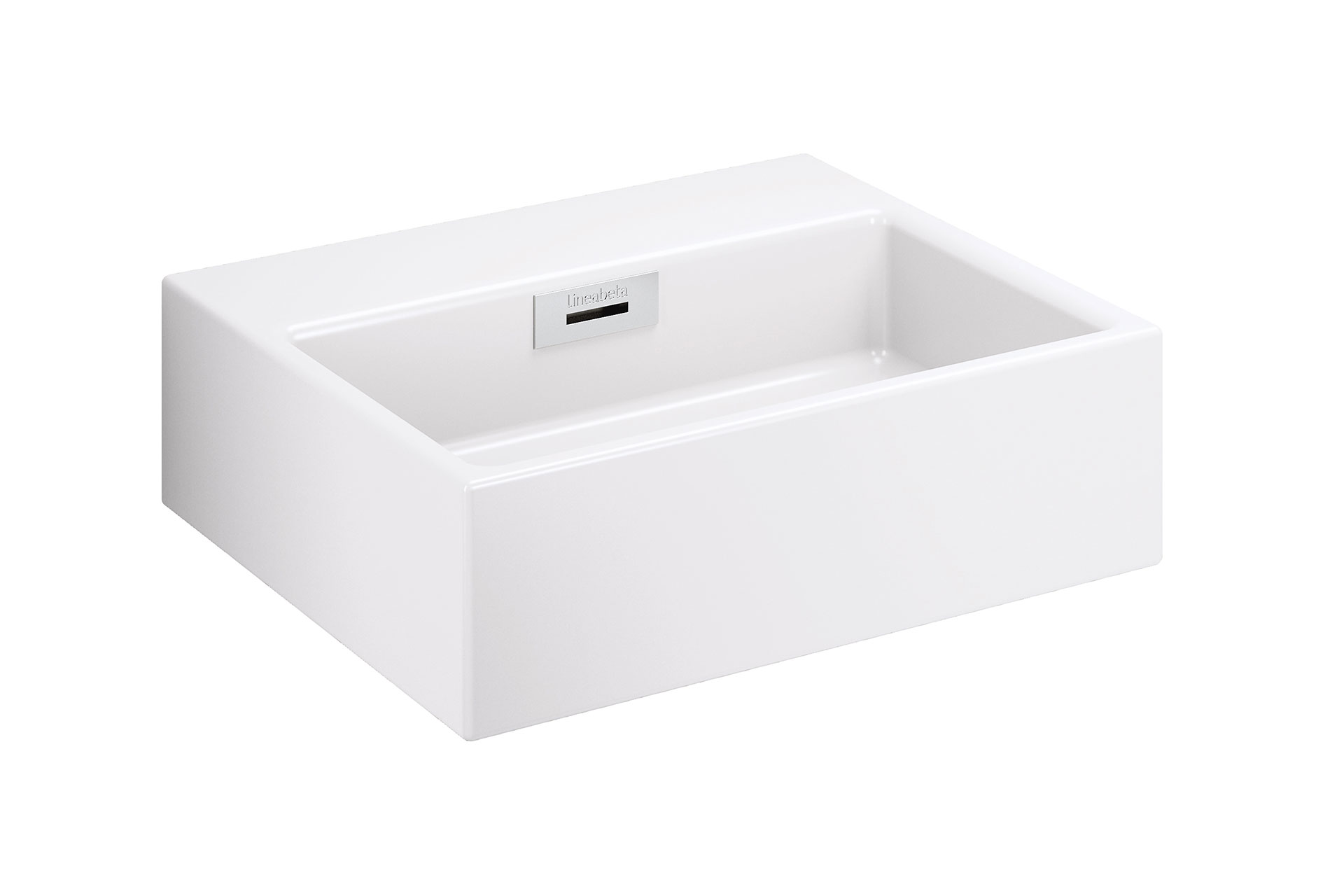 Countertop washbasin without tap hole, without waste water drain