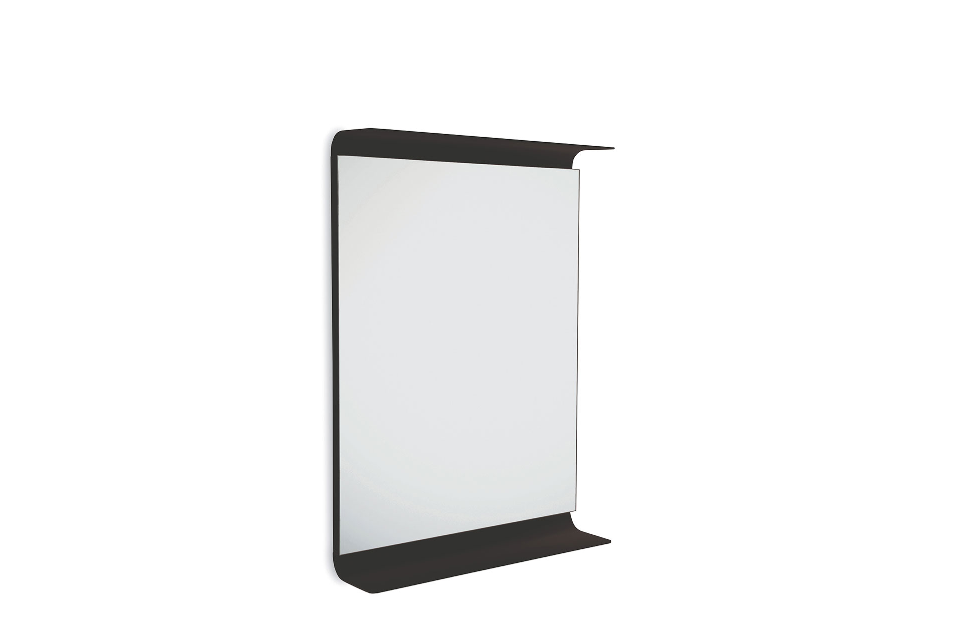 Mirror with LED lighting and shelf